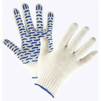 Перчатки: х/б вязаные с ПВХ 5-ти ниточные белые