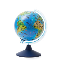 Глобус д-р 210 Зоогеографический (детский), подсветка от батареек, классик, карт.короб