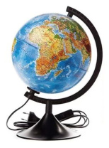 Глобус д-р 210 Физико-политический, подсветка , рельефный, классик,карт.короб