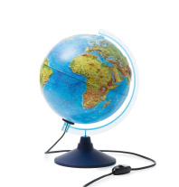 Глобус д-р 250 Физический, подсветка, классик, рельефный, евро, карт.короб