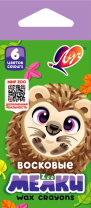 Мелки восковые ЛУЧ ZOO  6цв, шестигран., 8*90мм