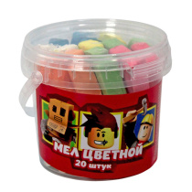 Мел цветной асфальт. 20шт. "Blocks", в ведерке