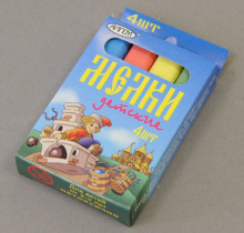 Мел цветной школьный 4шт