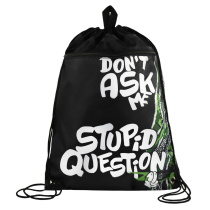 Мешок для обуви 1 отд, 360*480 светоотр. "Не задавай вопросов" петля