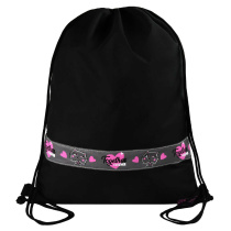 Мешок для обуви 1 отд, 360*480 светоотр. "Озорная кошечка"