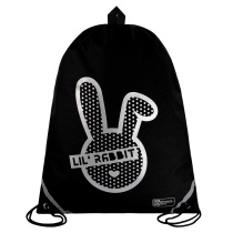 Мешок для обуви 1 отд, 360*480 светоотр. "Серебряный зайчик" петля