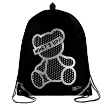 Мешок для обуви 1 отд, 360*480 светоотр. "Серебряный мишка" петля