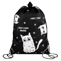 Мешок для обуви 1 отд, 360*480 светоотр. "Три кота" петля