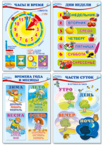 Комплект плакатов 21*30см "Математика. Ориентировка во времени" 4шт