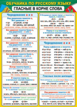 Плакат 50*70см "Обучайка по русскому языку. Гласные в корне слова"