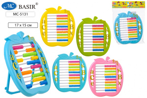 Счеты пластмассовые детские 17*15см "Яблоко" ассорти