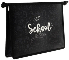 Папка д/тетрад. А4 (325*230*55) молния сверху, пластик "School"