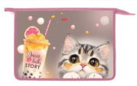 Папка д/тетрад. А4 (340*245*40) молния сверху, пластик "Juice Story"
