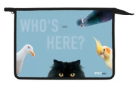 Папка д/тетрад. А4 (340*245*40) молния сверху, пластик "Кто здесь?"