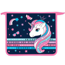 Папка д/тетрад. А5 (240*205*45) 1отд. молния сверху, ламинат "Единорожка в звёздах"