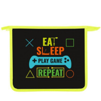 Папка д/тетрад. А5 (240*205*45) 1отд. молния сверху, пластик "Game repeat" диз. с двух сторон Папка д/тетрад. А5 (240*205*45) 1отд. молния сверху, пластик "Game repeat" диз. с двух сторон