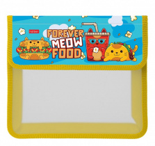 Папка д/тетрад. А5 (240*205*75) 2отд. на липучке, пластик "Cats-Fast food"