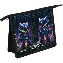 Папка д/тетрад. А5 (243x200x80) 1отд. молния сверху, пластик "Robotic",3D