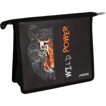 Папка д/тетрад. А5 (243x200x80) 1отд. молния сверху, пластик "Wild Power",тиснение фольгой
