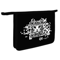 Папка д/тетрад. А5 (245*195*50) 1отд. молния сверху, ламинат "QR-кот"