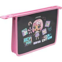 Папка д/тетрад. А5 (245*198*45) 1отд. молния сверху, картон с конгревным тиснением Fancy Girl