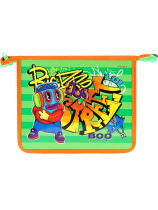 Папка д/тетрад. А5 (250*194*19) 1отд. молния сверху, лам.картон+пластик "Граффити и монстрик"