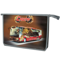 Папка д/труда А4 (335*240*85) 2отд. молния сверху, пластик/ламинат "Автобус гепард"