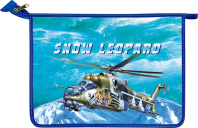 Папка д/труда А4 (335*240*85) 2отд. молния сверху, пластик/ламинат "Вертолет в горах"