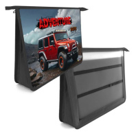 Папка д/труда А4 (340*245*75) 2отд. молния сверху, пластик "Внедорожник красный"