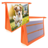 Папка д/труда А4 (340*245*75) 2отд. молния сверху, пластик "Забавный щенок"