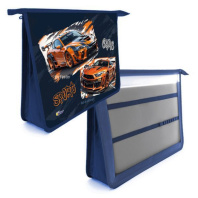 Папка д/труда А4 (340*245*75) 2отд. молния сверху, пластик "Спорткары"