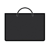 Папка А2 (640*470*50) с ручками, молния сверху, пластик "Чёрная"