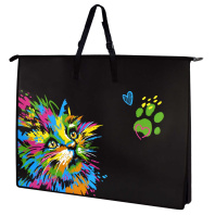 Папка А2 (650*470*110) с ручками, молния сверху, пластик "Неоновый кот"