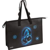 Папка А3 (467*338*100) с ручками, молния, пластик Headphones