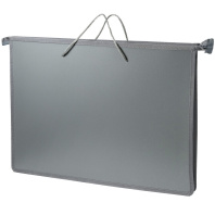 Папка А3 (470*335*50) с ручками, молния сверху, пластик "Серая"