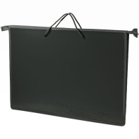 Папка А3 (470*335*50) с ручками, молния сверху, пластик "Чёрная"