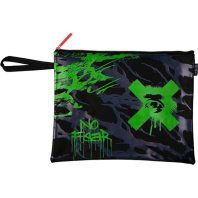 Папка А4 (330*240*10) с ручкой,  молния сверху, силикон "The X No Fear"