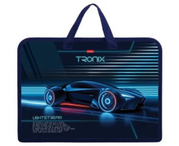 Папка А4 (340*245*35) с ручками, молния, пластик "TRONIX"