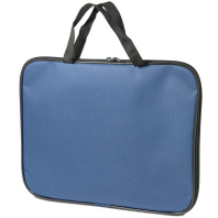 Папка А4 (350*275*20) с ручками, молния, ткань "Синяя"