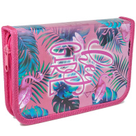 Пенал 1 отд. (190*115*30) молния, метал.картон "Грациозный фламинго"