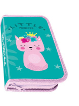 Пенал 1 отд. с 1-ой откид.пл. (200*130*30) молния, ткань "Cat princess"