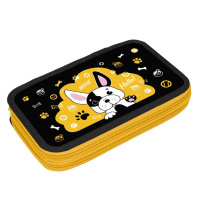 Пенал 2 отд. (205*125*40) молния, лам.картон "Веселый бульдог"