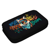 Пенал 2 отд. (205*125*40) молния, лам.картон "Лиса с граффити"