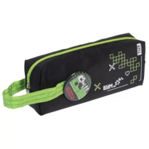 Пенал-косметичка (200*75*50) ткань, молния "Pixel Boom. Черный" с петлей