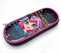 Пенал-косметичка с откид.планкой (220*90*25) молния, ПВХ, карман "Аниме яркое"