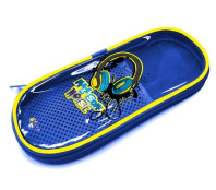 Пенал-косметичка с откид.планкой (220*90*25) молния, ПВХ, карман "Наушники арт"