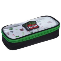 Пенал-косметичка с откид.планкой (220*90*50) ткань, ПВХ, молния "Pixel Boom" с карманом