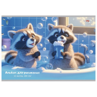 TM"Profit"Альбом для рисования А4 12л. ОЗОРНЫЕ ЕНОТЫ (12-7246) скрепка|Из|12-7246