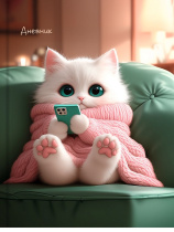 Дневник школьный 48л. УЮТНЫЙ КОТИК - 5 (Д48-9576) универс,гл.лам., 7БЦ + ПОДАРОК (наклейки)|Из|Д48-9576