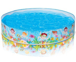 Бассейн ненадувной 152*25см "Пляж" ТМ INTEX плоский борт